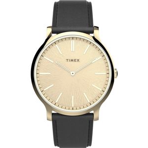 Timex City Collection TW2V43500 Horloge - Leer - Zwart - Ø 39 mm