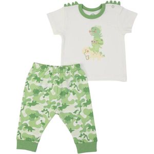 Kleding set - jogging set - shirt + broek - peuter/kleuter - zacht katoen - dinosaurus print - maat 86/92 -(18-24 mnd)