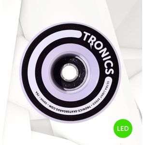 TRONICS 59mm x 38mm - skateboardwielen - PU wit - LED groen