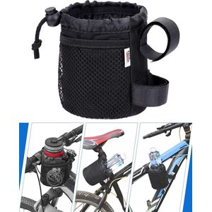 Bicycle Bottle Holder, Drink Holder Bicycle, Water Bottle Holder, Drink Holder for Prams, Water Bottle Holder Bicycle with Mesh Pockets for MTB, Folding, Road Bikes, Wheelchair