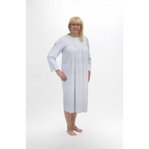 Martel Bogna nachthemd - lange mouwen- 100% katoen wit/blauw | KORTING XL