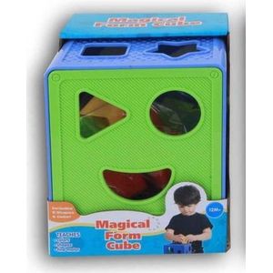 Jonotoys Vormenstoof Magical Form Cube 14 Cm Blauw/groen