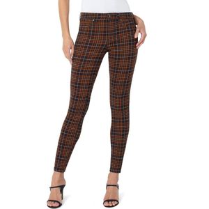 LIVERPOOL JEANS COMPANY Madonna Skinny Deep Cinnamon Navy Glen Plaid | Deep Cinnamon / Navy Glen Plai