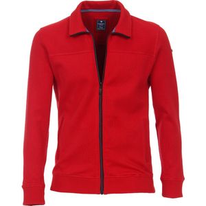 Redmond heren sweatvest katoen - opstaande kraag - rood (middeldik) - Maat: L