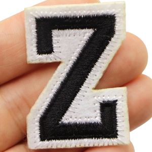 Alfabet Strijk Embleem Letter Patch Zwart Wit Letter Z / 3.5 cm / 4.5 cm