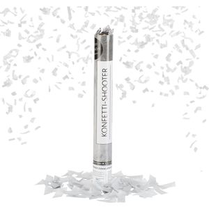 Relaxdays confetti kanon 40 cm - papier - biologisch afbreekbaar - party popper zilver