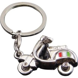 Sleutelhanger - Italiaanse Scooter - Zilver - Chrome - Leuke Scooter Accessoire