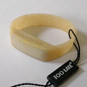 TOO LATE - Led horloge Glitter - siliconen - goud - polsmaat L