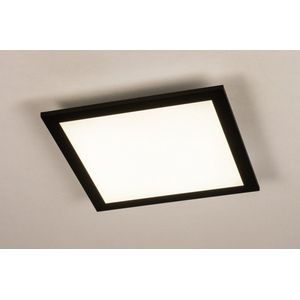 Lumidora Plafondlamp 74236 - Plafonniere - PULA - Ingebouwd LED - 15.0 Watt - 1500 Lumen - 6500 Kelvin - Zwart - Kunststof - Met dimmer - Badkamerlamp