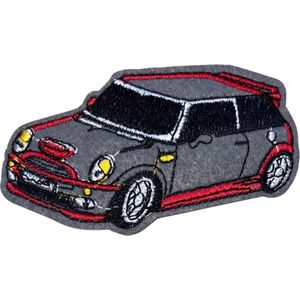 Auto Mini Cooper Strijk Embleem Patch Grijs 9.6 cm / 5.2 cm / Grijs Rood
