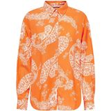 Only Blouse Onlbella Linen L/s Loose Shirt Ptm 15289378 Orange Peel/large Pais Dames Maat - S
