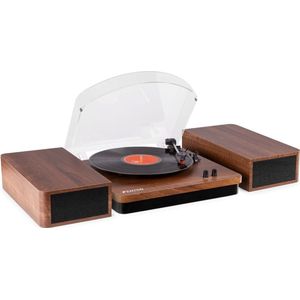 Platenspeler met Bluetooth - Fenton RP168W - met 2 luidsprekers en USB aansluiting - Bruin (Hout)