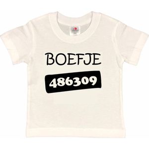T-shirt Kinderen ""Boefje 486309"" | korte mouw | wit/zwart | maat 86/92