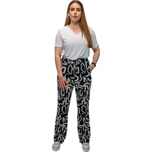 Zoso Irma casual broek dames zwart dessin