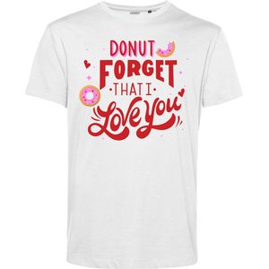 T-shirt Donut Forget That I Love You | Valentijn cadeautje voor hem | Valentijn | Valentijnsdag voor mannen | Wit | maat L