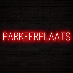 PARKEERPLAATS - Lichtreclame Neon LED bord verlicht | SpellBrite | 125,49 x 16 cm | 6 Dimstanden - 8 Lichtanimaties | Reclamebord neon verlichting