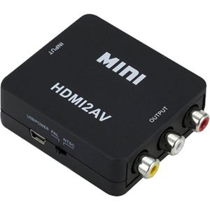 Video Converter - HDMI naar AV/Tulp - HDMI naar RCA - 720p/1080p - Zwart