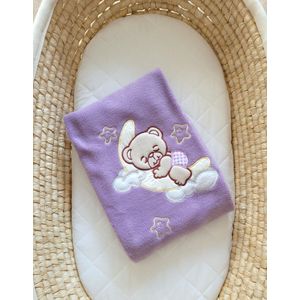 Polarfleece deken voor baby's - Welterusten lila