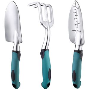 Tuingereedschapsset, 3 stuks, tuinaccessoires, tuinschep, klein tuingereedschap, set van roestvrij staal, mini-schep, bonsai, gereedschapsset voor binnen, bonsai, starterset.