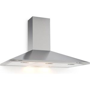 Klarstein Afzuigkap - 90 cm Breed - Extractiesnelheid tot 330m³/u - Schakelbare Verlichting - Geschikt Voor Wandmontage - Aluminium Vetfilters- Zilver