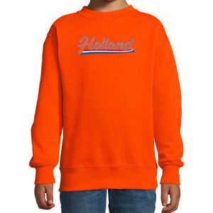 Oranje fan sweater voor kinderen - Holland met Nederlandse wimpel - Nederland supporter - EK/ WK trui / outfit 142/152 (11-12 jaar)