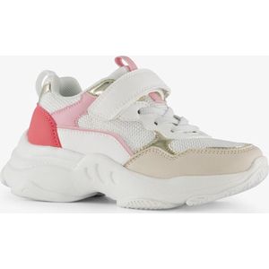 Blue Box dad meisjes sneakers wit/roze - Maat 28 - Uitneembare zool