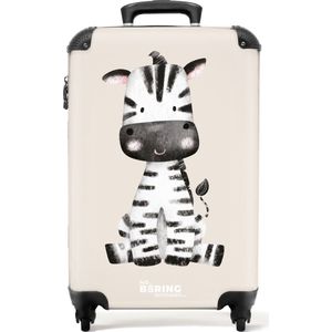 NoBoringSuitcases.com® - Baby koffer zebra - Trolley groot - 20 kg bagage