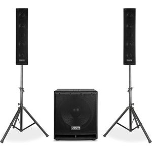 Vonyx VX880BT actieve Bluetooth geluidsinstallatie met subwoofer, tops, statieven, microfo