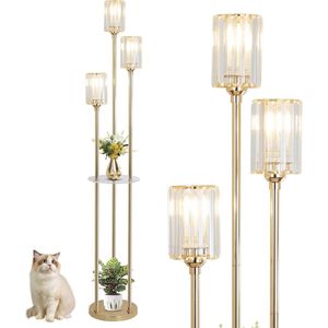 Moderne Staande Lamp met Planken en 3 Lichtbronnen voor Woonkamer en Slaapkamer
