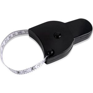 Meetlint 60 inch (150 cm) Intrekbaar met Lock Pin en Push Button Retract voor Body Cloth Meting - Zwart