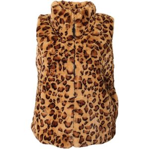 Panter Faux Fur Bodywarmer - Vegan Fur - One Size (Tot Maat 40) - Faux Fur Bodywarmers - Panter - Leopard