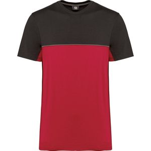 WK. Designed To Work Ecologisch tweekleurig uniseks T-shirt met korte mouwen WK304 - Red / Dark Grey - XXL