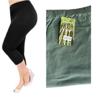 Dames Legging, Grote Maten, 3/4 lengte, Klassieke-Sportieve lijn van Bamboe-Viscose 9XL 58 groen