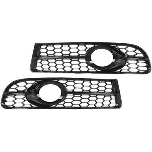 Voorbumper Mistlamp Cover Grille Bezel Glossy Zwart - Passend voor Audi A4 B7 S4 2005-2008 .