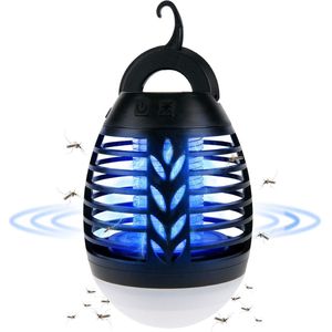 Insectenverdelger en Campinglamp 2-in-1 | Oplaadbare Muggenlamp met USB | Buitenlamp met 3 Verlichtingsmodi | Waterdichte Elektrische Muggenbeschermer