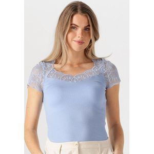 Rosemunde Beatha Capsleeve Dames - Topjes - Lichtblauw - Maat M
