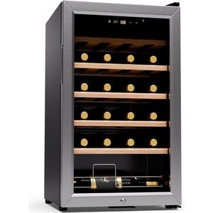 Klarstein Shiraz Premium Smart 24 - Wijnkoelkast - Wijnklimaatkast - 24 Flessen - Zilver