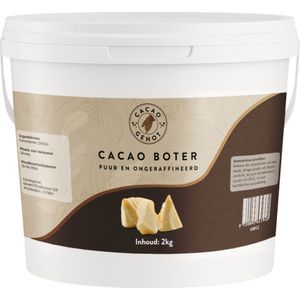 Cacaogenot - Pure Cacaoboter 2kg - Ongeraffineerd - Vegan - Huid - Food-grade - Cocoa butter