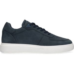 Manfield - Heren - Blauwe nubuck sneakers - Maat 40