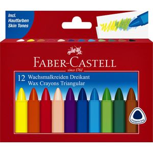Waskrijt faber-castell driehoekig ass | Set a 12 stuk | 10 stuks