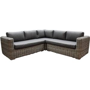 Cervo hoek loungeset 3-delig grijs wicker