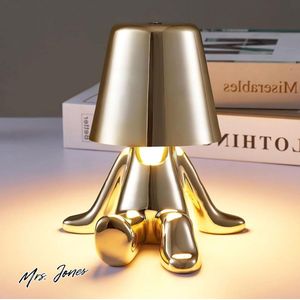 Mrs. Jones Touch Bureaulamp goud draadloze dimbare denker tafellamp oplaadbare denker standbeeld nachtlampje bedlampen - thuiskantoor slaapkamer .