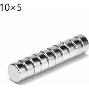 Super sterke neodymium magneten - Rond - 10 x 5 mm - 20 Stuks - Ideaal om dingen op te hangen - Sterk