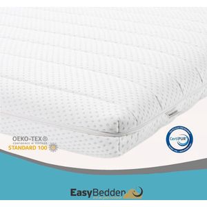 Easy Bedden Topmatras - 160x210 - Topper HR Koudschuim - Medium hardheid - Hybrid - Topdekmatras - circa 9 cm - Afritsbaar Wasbaar Tijk - Orthopedisch - Anti-allergisch - Topper Hotel XL - Anti Bacterieel - CertiPUR® en Oekotex gecertificeerd