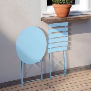 Gran VidaÂ® - Bistroset - Compact Ontwerp - Duurzaam Metaal - Opvouwbaar - Zwart