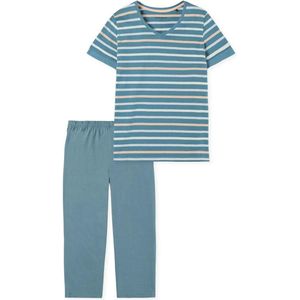 Schiesser Pyjama 3/4 broek - 808 Blue - maat 50 (50) - Dames Volwassenen - 100% katoen- 181254-808-50