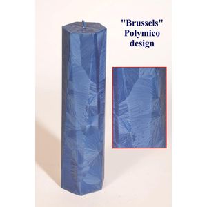 Megagrote Design kaars ""Brussels"", blauw polymico, hoogte: 31 cm - gemaakt door Candles by Milanne