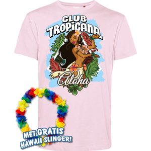 T-shirt Hula Meisje Aloha | Toppers in Concert 2024 | Club Tropicana | Hawaii Shirt | Ibiza Kleding | Lichtroze | maat XXXL