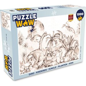 Puzzel Dino - Kinderen - Jungle - Planten - Kids - Legpuzzel - Puzzel 1000 stukjes volwassenen