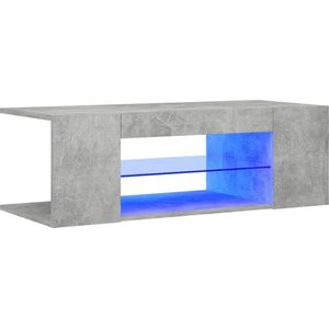 Tv kast - Betonlook - Led verlichting kast - Tv dressoir - 90x39x30cm